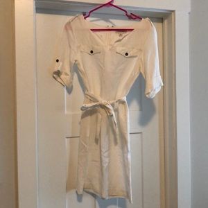 White linen dress